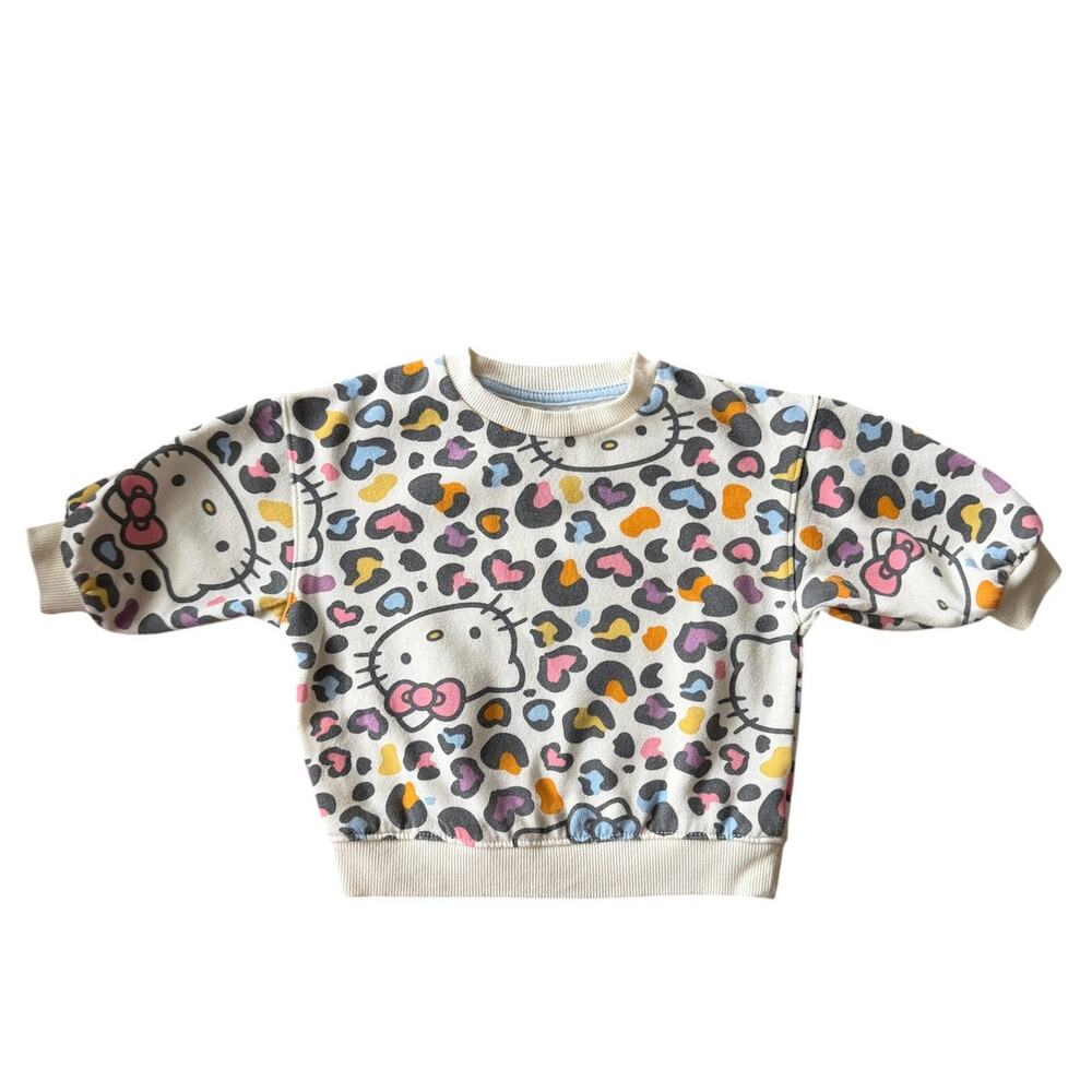 Hello Kitty Sanrio Leopard Print Crewneck Sweatshirt Baby 12M